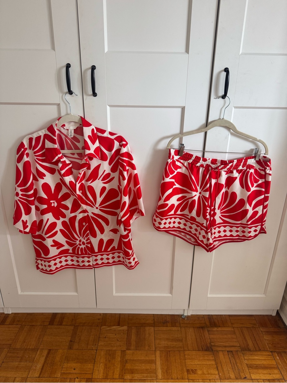 H&M Red & White Floral Co-ord Set